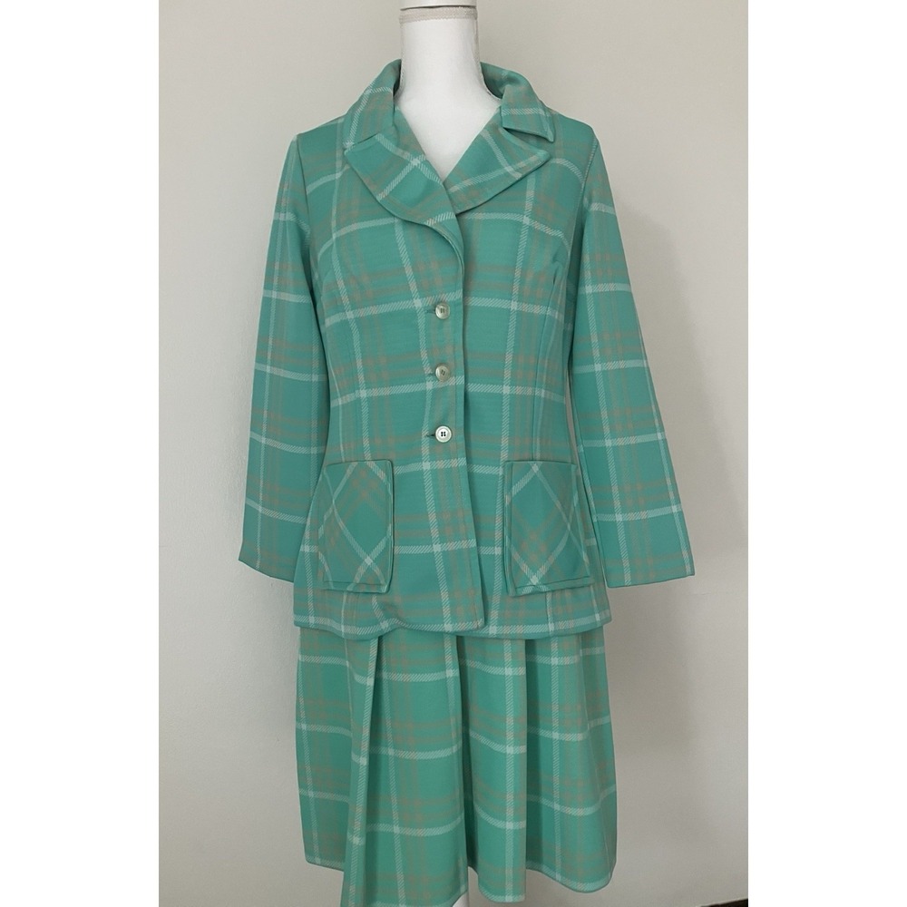 Vintage 1970's Fire Islander Skirt Suit Size 13/14 Mod Retro